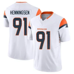 Men's Matt Henningsen Denver Broncos No.91 Limited Vapor F.U.S.E. Jersey - White