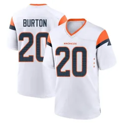 Men's Michael Burton Denver Broncos No.20 Game 2nd Jersey - White