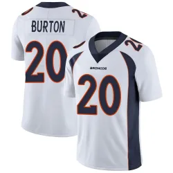 Men's Michael Burton Denver Broncos No.20 Limited Vapor Untouchable Jersey - White