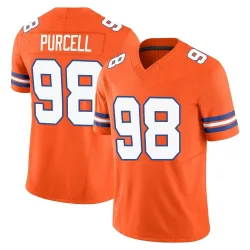 Men's Mike Purcell Denver Broncos No.98 Limited Alternate Vapor F.U.S.E. Mile High Collection 1977 Throwback Jersey - Orange