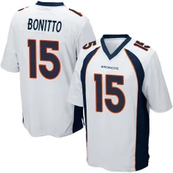 Men's Nik Bonitto Denver Broncos No.15 Game Jersey - White