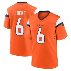 Men's P.J. Locke Denver Broncos No.6 Game Jersey - Orange