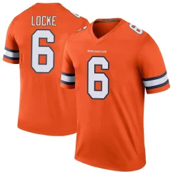 Men's P.J. Locke Denver Broncos No.6 Legend Color Rush Jersey - Orange