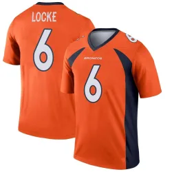Men's P.J. Locke Denver Broncos No.6 Legend Jersey - Orange