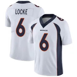 Men's P.J. Locke Denver Broncos No.6 Limited Vapor Untouchable Jersey - White