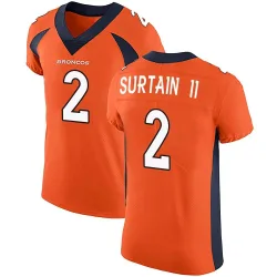 Men's Pat Surtain II Denver Broncos No.2 Elite Team Color Vapor Untouchable Jersey - Orange
