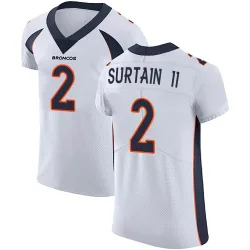 Men's Pat Surtain II Denver Broncos No.2 Elite Vapor Untouchable Jersey - White