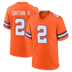 Men's Pat Surtain II Denver Broncos No.2 Game Alternate Mile High Collection 1977 Throwback Jersey - Orange