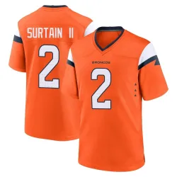 Men's Pat Surtain II Denver Broncos No.2 Game Jersey - Orange