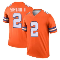 Men's Pat Surtain II Denver Broncos No.2 Legend Alternate Mile High Collection 1977 Throwback Jersey - Orange