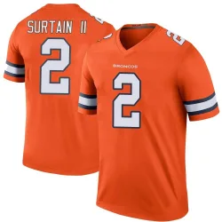Men's Pat Surtain II Denver Broncos No.2 Legend Color Rush Jersey - Orange