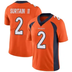 Men's Pat Surtain II Denver Broncos No.2 Limited Team Color Vapor Untouchable Jersey - Orange