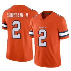 Men's Pat Surtain II Denver Broncos No.2 Limited Vapor F.U.S.E. Jersey - Orange