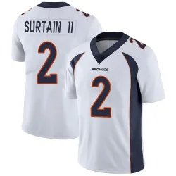Men's Pat Surtain II Denver Broncos No.2 Limited Vapor Untouchable Jersey - White