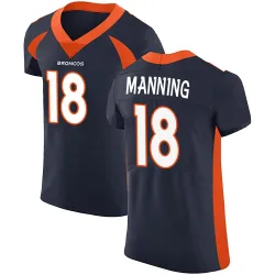 Men's Peyton Manning Denver Broncos No.18 Elite Alternate Vapor Untouchable Jersey - Navy