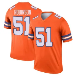 Men's Que Robinson Denver Broncos No.51 Legend Alternate Mile High Collection 1977 Throwback Jersey - Orange