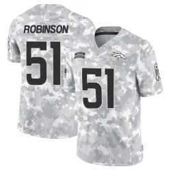 Men's Que Robinson Denver Broncos No.51 Limited 2024 Salute to Service Jersey - Arctic Camo