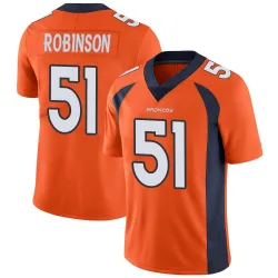 Men's Que Robinson Denver Broncos No.51 Limited Team Color Vapor Untouchable Jersey - Orange