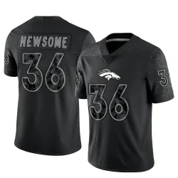 Men's Quinton Newsome Denver Broncos No.36 Limited Reflective Jersey - Black