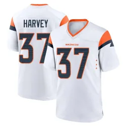 Men's RJ Harvey Denver Broncos No.37 Game 2nd Jersey - White