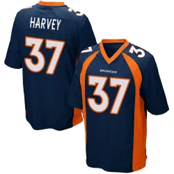 Men's RJ Harvey Denver Broncos No.37 Game Alternate Jersey - Navy Blue