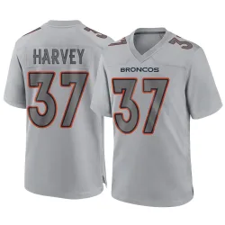 Men's RJ Harvey Denver Broncos No.37 Game Atmosphere Fashion Jersey - Gray