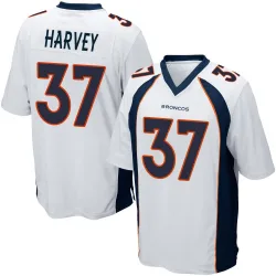 Men's RJ Harvey Denver Broncos No.37 Game Jersey - White