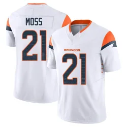 Men's Riley Moss Denver Broncos No.21 Limited Vapor F.U.S.E. Jersey - White