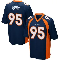 Men's Sai'vion Jones Denver Broncos No.95 Game Alternate Jersey - Navy Blue