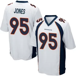 Men's Sai'vion Jones Denver Broncos No.95 Game Jersey - White
