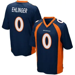 Men's Sam Ehlinger Denver Broncos No.0 Game Alternate Jersey - Navy Blue
