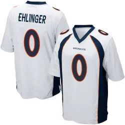 Men's Sam Ehlinger Denver Broncos No.0 Game Jersey - White