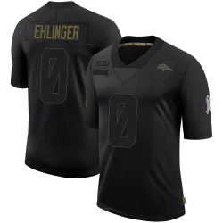 Men's Sam Ehlinger Denver Broncos No.0 Limited 2020 Salute To Service Jersey - Black