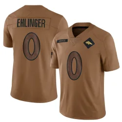 Men's Sam Ehlinger Denver Broncos No.0 Limited 2023 Salute To Service Jersey - Brown