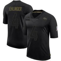 Men's Sam Ehlinger Denver Broncos No.4 Limited 2020 Salute To Service Jersey - Black