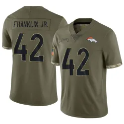 Men's Sam Franklin Jr. Denver Broncos No.42 Limited 2022 Salute To Service Jersey - Olive