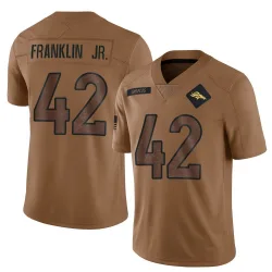 Men's Sam Franklin Jr. Denver Broncos No.42 Limited 2023 Salute To Service Jersey - Brown