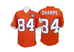 Men's Shannon Sharpe Denver Broncos No.84 Authentic Mitchell And Ness Throwback Jersey - Orange