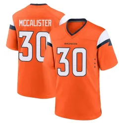 Men's Tanner McCalister Denver Broncos No.30 Game Jersey - Orange