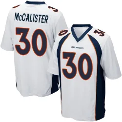 Men's Tanner McCalister Denver Broncos No.30 Game Jersey - White