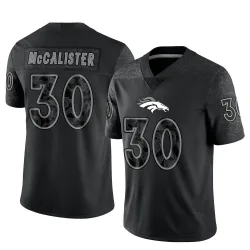Men's Tanner McCalister Denver Broncos No.30 Limited Reflective Jersey - Black
