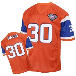 Men's Terrell Davis Denver Broncos No.30 Authentic Mitchell And Ness Throwback Jersey - Orange