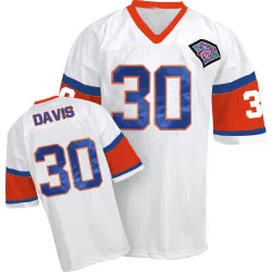 Men's Terrell Davis Denver Broncos No.30 Authentic Mitchell And Ness Throwback Jersey - White