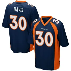 Men's Terrell Davis Denver Broncos No.30 Game Alternate Jersey - Navy Blue