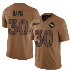 Men's Terrell Davis Denver Broncos No.30 Limited 2023 Salute To Service Jersey - Brown
