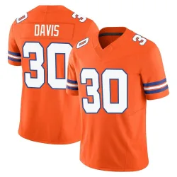 Men's Terrell Davis Denver Broncos No.30 Limited Alternate Vapor F.U.S.E. Mile High Collection 1977 Throwback Jersey - Orange
