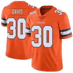 Men's Terrell Davis Denver Broncos No.30 Limited Color Rush Vapor Untouchable Jersey - Orange