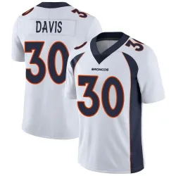 Men's Terrell Davis Denver Broncos No.30 Limited Vapor Untouchable Jersey - White