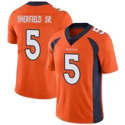 Men's Trent Sherfield Sr. Denver Broncos No.5 Limited Team Color Vapor Untouchable Jersey - Orange