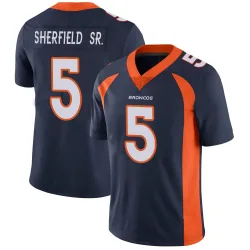Men's Trent Sherfield Sr. Denver Broncos No.5 Limited Vapor Untouchable Jersey - Navy